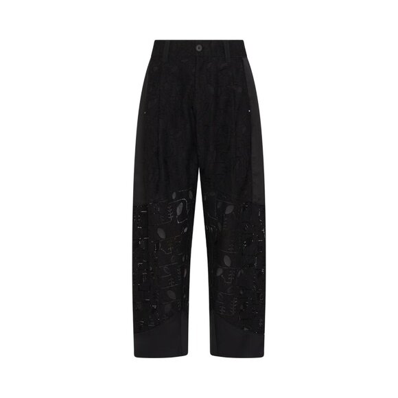 High Everyday Couture Black Lace Detail Wide Leg Pants 12 NWOT - Picture 2 of 2